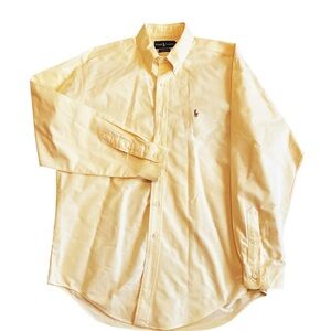 Ralph Lauren Oxford Classic Button Down Men’s Shirt Size 16 34/35 Pastel Yellow